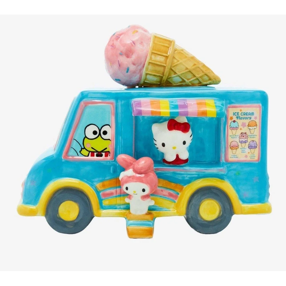 HELLO‎ KITTY ICE CREAM TRUCK Cookie Jar Blue Sky Clayworks NEW Sealed Box